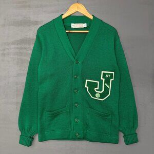 True Vintage St. John’s Green 50s Cardigan Letterman Sweater Large
